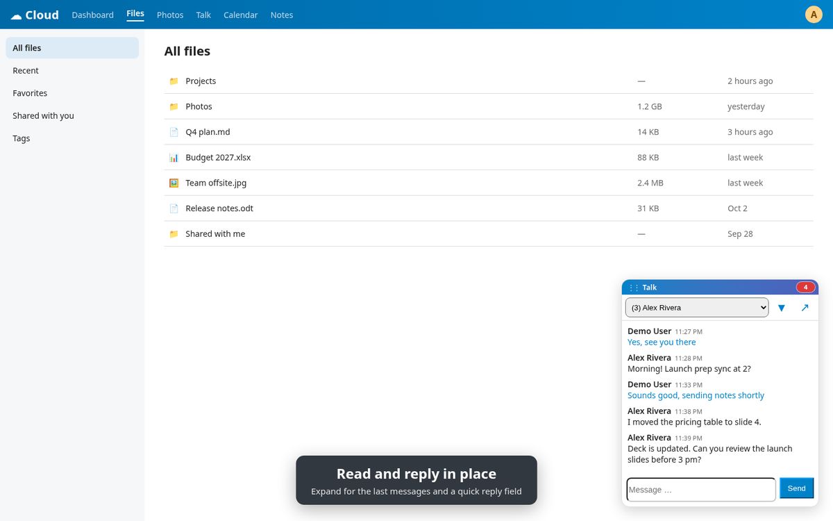 Screenshot of Chat Bar